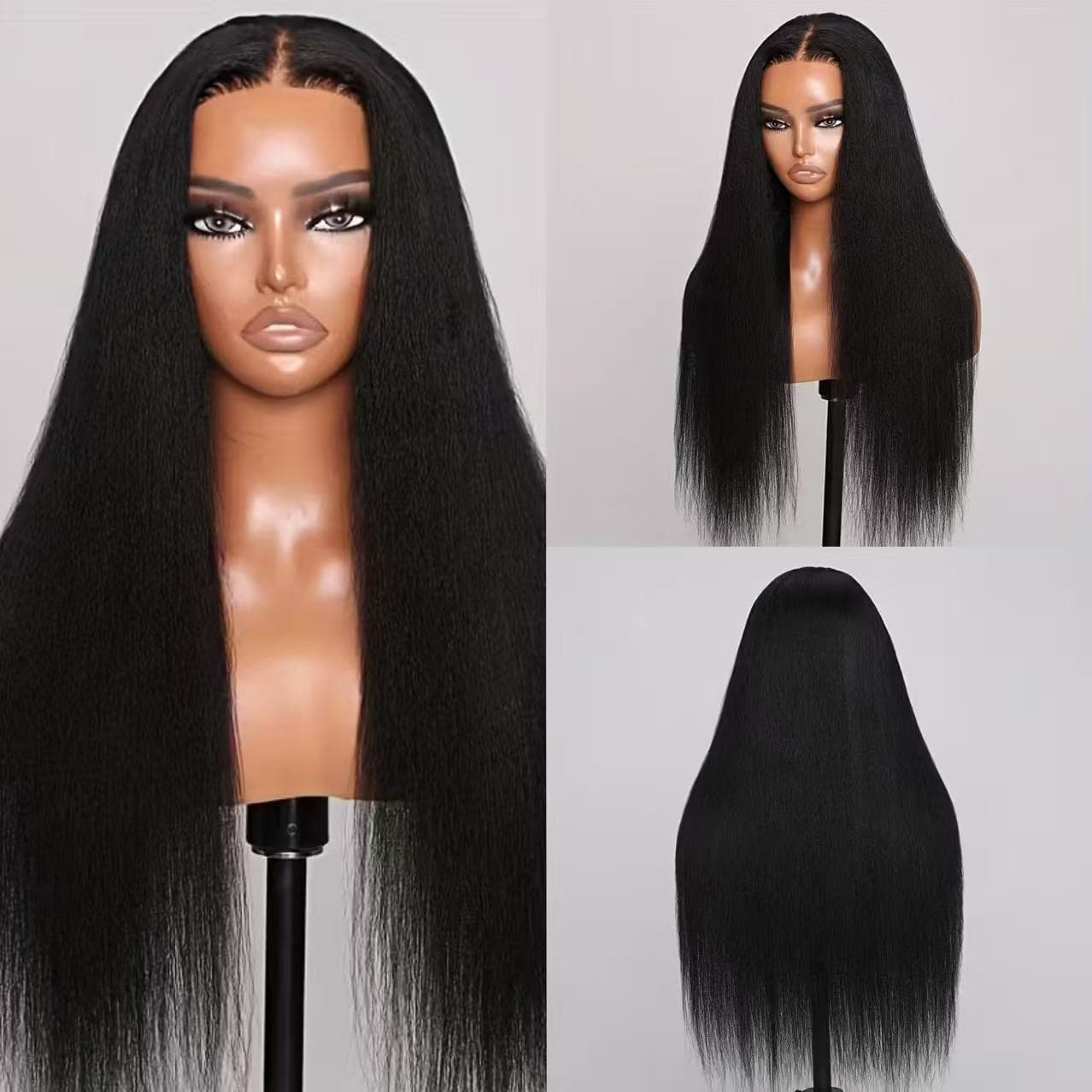 European and American New Fashion Chemical Fiber Front Lace Wig African Long Straight Hair Corn Silk Wig Manufacturer Spot Wholesale