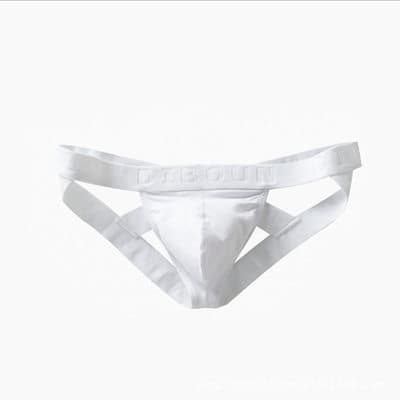 Men's White Triangle Briefs Gay Men's 1 Top 0 Bottom Couple Erotic Triangle Briefs Insertable Butt Lift