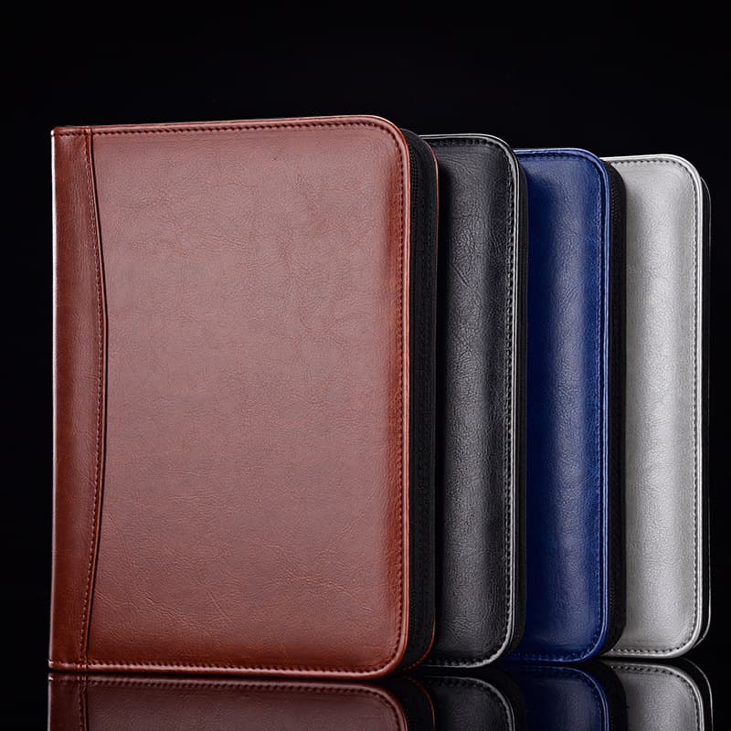 A5 Zippered Case Loose-Leaf Binder, Business Office Notebook, Computer Business Card Holder, Customizable Logo Notepad