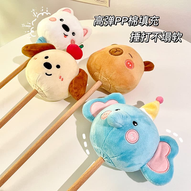 Massage Hammer Tapping Hammer Stick Cartoon Cute Plush Small Hammer Neck Shoulder Meridian Leg Handheld Back Beater Wholesale