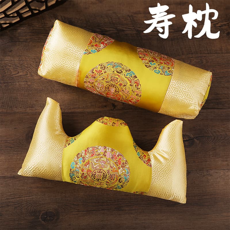 Longevity Pillow for Men and Women, Head Pillow, Foot Pillow, Cushion, Footrest, Emperor Pillow, Horn Pillow, Funeral Supplies for the Elderly, Deceased, Burial Pillow