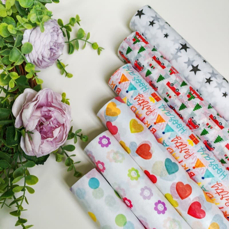 Patterned tissue paper, printed copy paper, 17gsm tissue paper