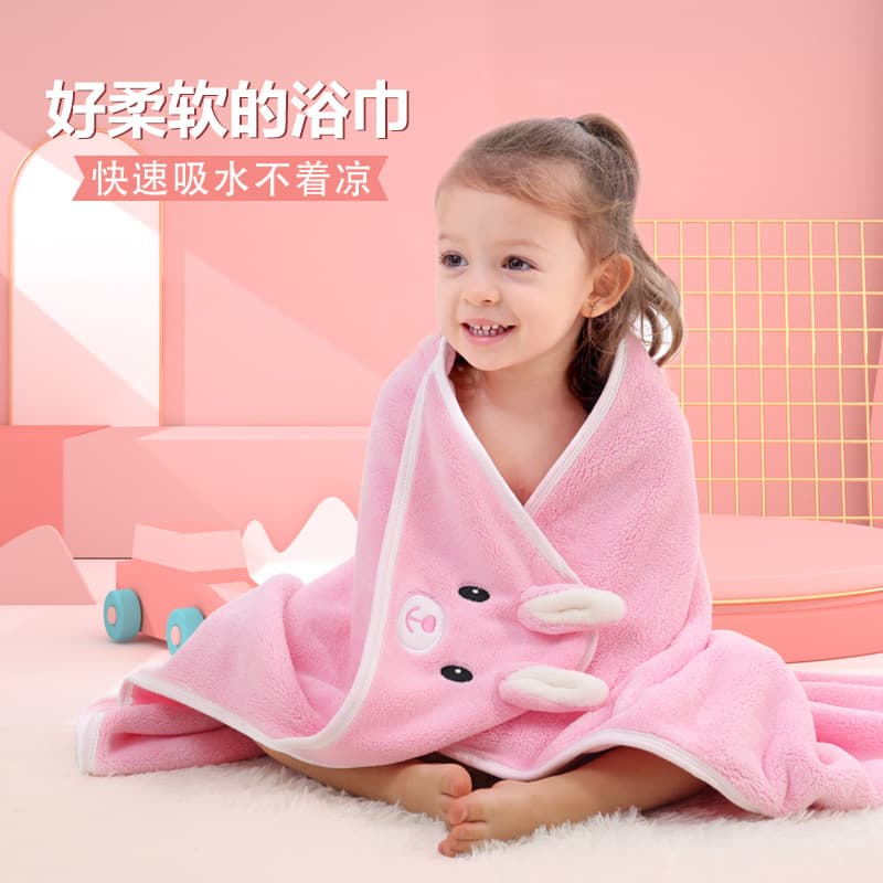 Cross-border Coral Fleece Children's Swaddle Cape Towel Newborn Bath Wrap Square Baby Swaddling Blanket Factory Direct