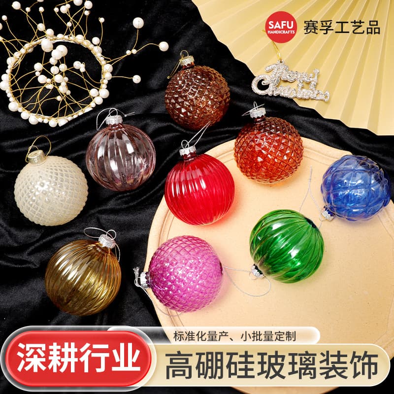 New Christmas Glass Ball Ornament Hanging Decoration for Christmas Atmosphere Setup