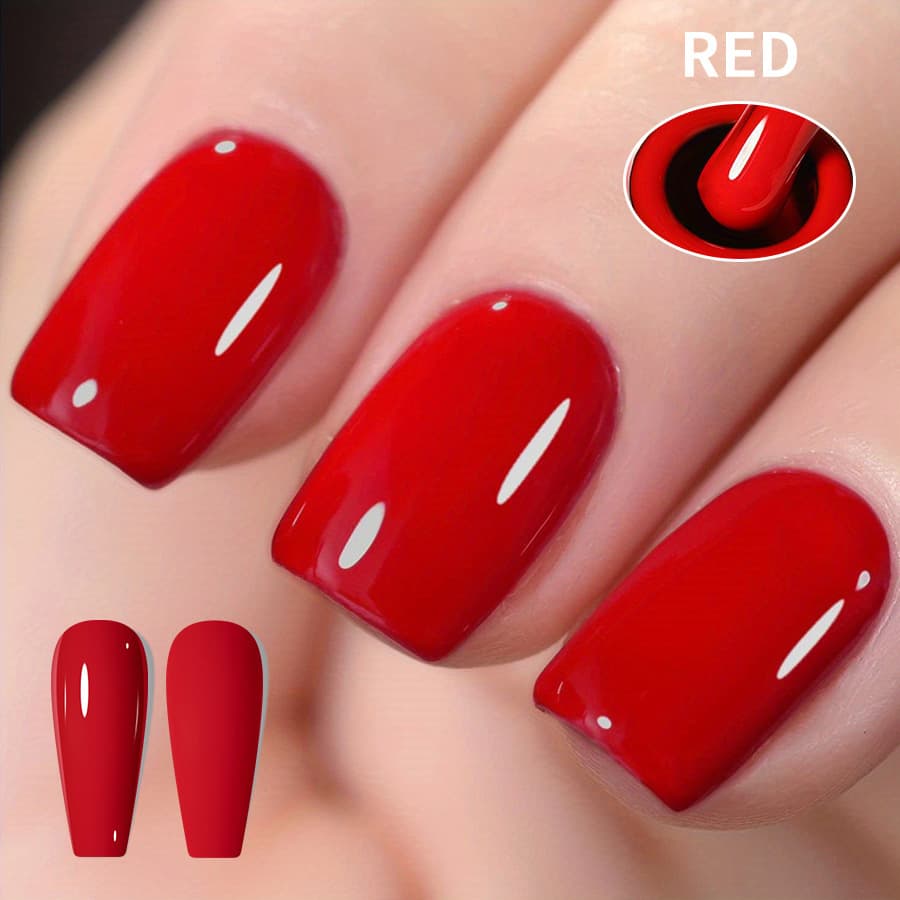 Long-lasting Nail Polish Gel for Manicure Shops Red Color Professional Factory Wholesale Drying Sealing Strengthening Single-color