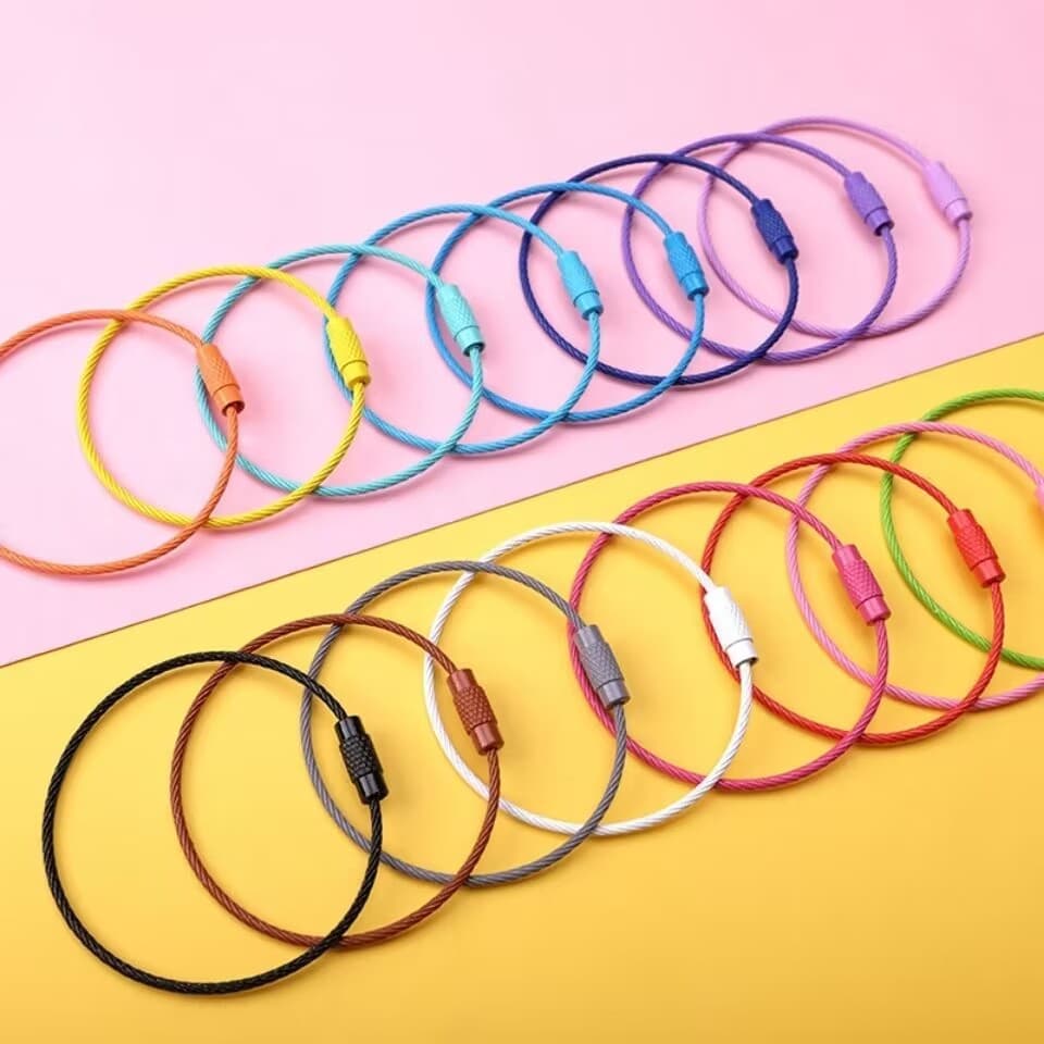 Wire diameter 1.5*15CM colored wire ring stainless steel wire rope painted wire ring candy color wire ring in stock