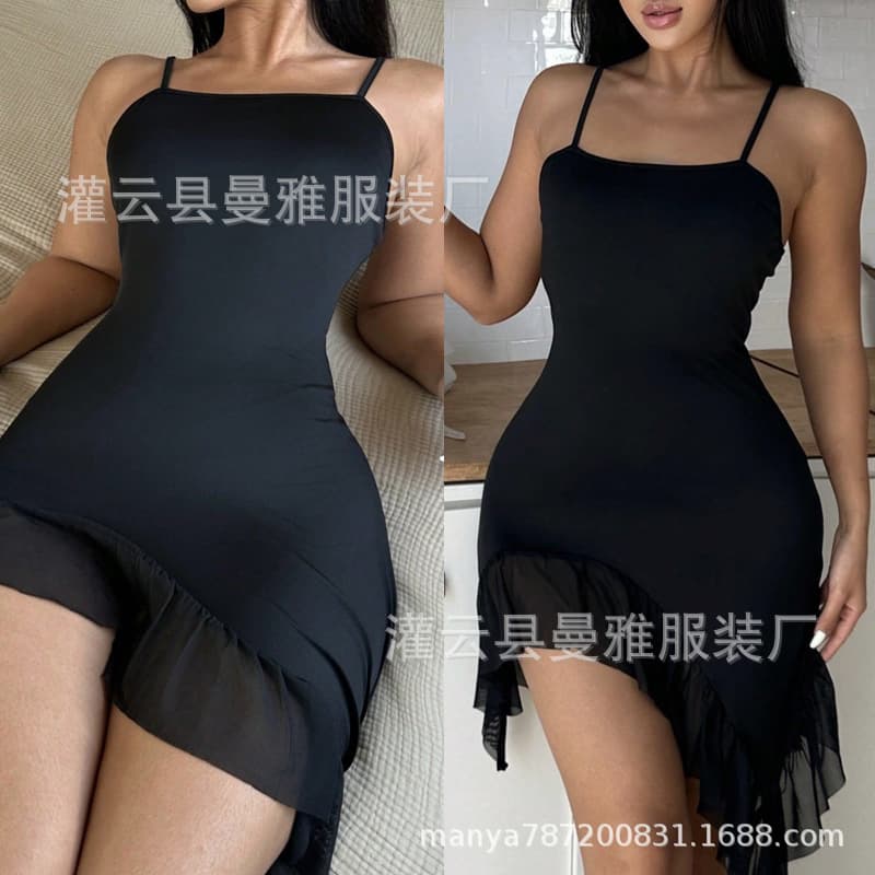 European and American sexy women's nightgown, sexy lingerie, mini bodycon dress, loose home sleepwear