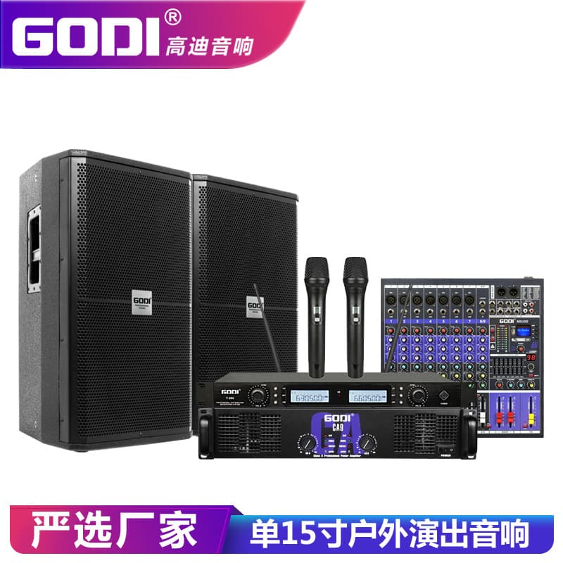 GODI Professional Speaker Single 15-inch Outdoor Performance Wedding Conference KTV Bar High-Power Stage Audio Set