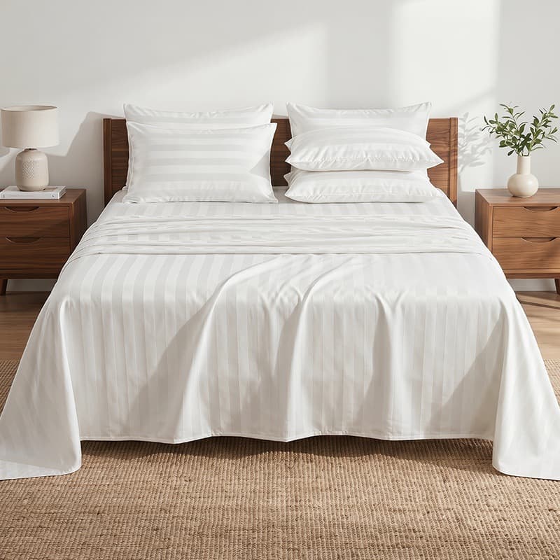 3 cm satin stripe cross-border foreign trade bed sheets and sets satin striped bed sheets single piece set chua bed sheets single piece