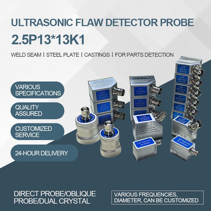 Ultrasonic flaw detector angle probe 2.5P13*13K2 for steel pipe welds and steel structure UT shear wave nondestructive testing, in stock