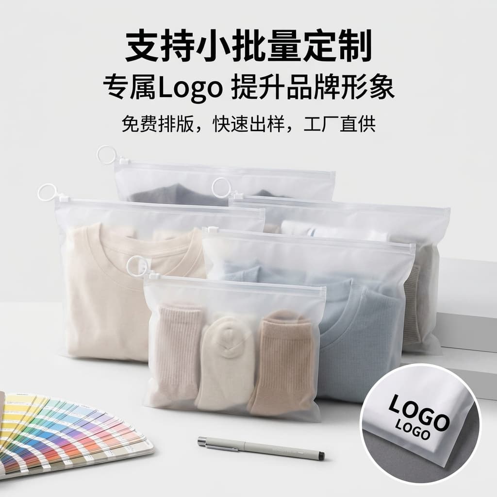 PE zipper zipper bag double-sided transparent zipper bag frosted bag custom clothing packaging zipper bag for the beginning of school season