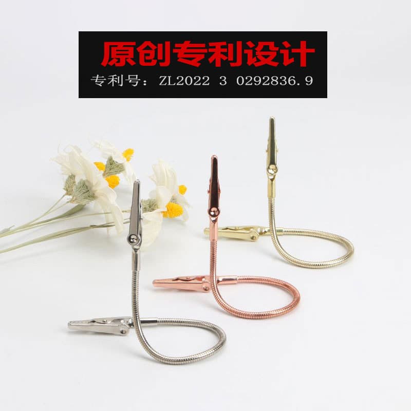 Original patented vertical memo clip, creative photo holder, restaurant price tag clip, bendable soft tube double-ended clip.