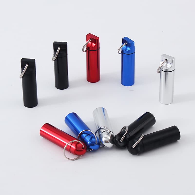 Portable Sealed Storage Tube Flat/Round Head Aluminum Alloy Pill Bottle Home Waterproof Moisture-Proof Container