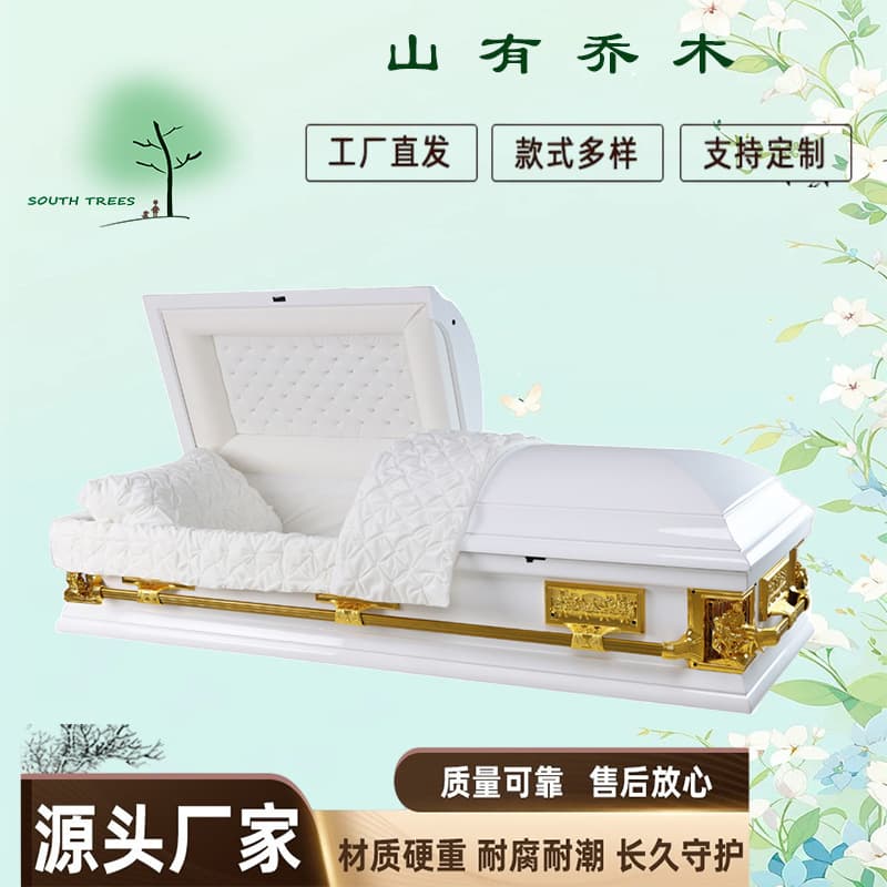 Manufacturer custom wholesale OEM high-end casket coffin burial caskets grave relocation urns cross-border export American-style coffin