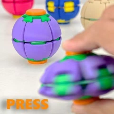 Press and Spin Fidget Toy Cross-Border Hot Selling Stress Relief 3D Printed Stress Ball Toy Wholesale for Street Stalls