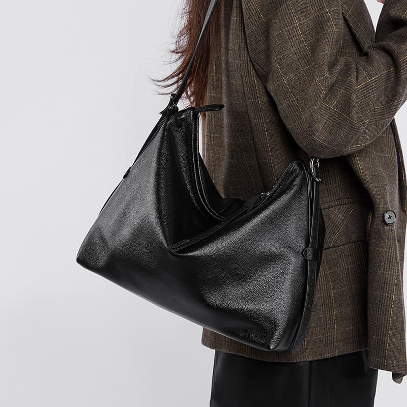 Genuine Leather Women's Large Capacity Practical Tote Bag Premium Minimalist Shoulder Bag Fashionable Crossbody Bag