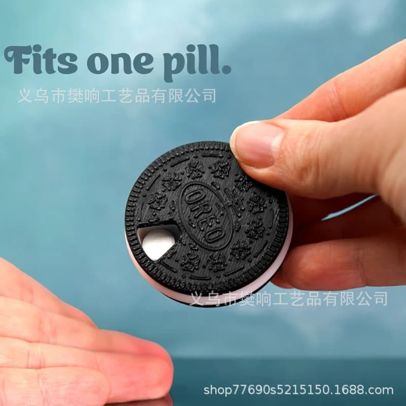 Cross-border Mini Fidget Pill Organizer Oreo Cookie Shape Pill Organizer