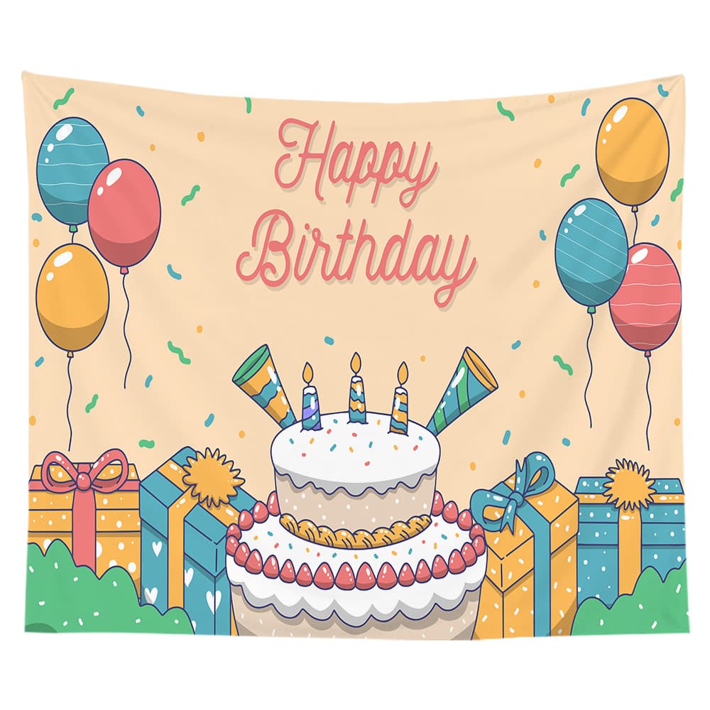 Ins style birthday background cloth cartoon children's 100th anniversary banquet party background cloth decorative cloth tapestry decoration