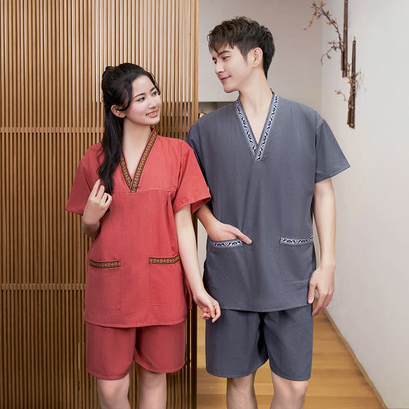 Premium Hemp Steam Suit for Women Moxibustion Massage Sauna Suit Men's Foot Bath Hotel Bathrobe Physiotherapy Suit Wholesale