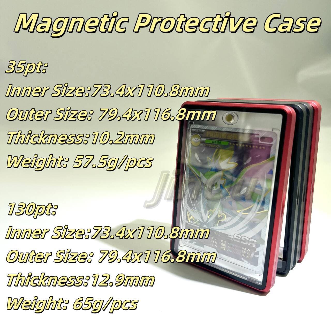 Magnetic Card Slab Transparent Aluminum Box Protective Case Dustproof HD Transparent Metal Glass Star Player Card