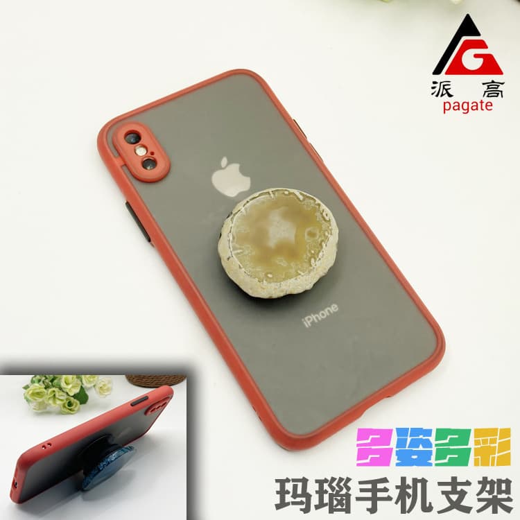 Foreign trade hot model agate stone mobile phone tablet airbag holder agate piece lazy people telescopic watch video airbag telescopic