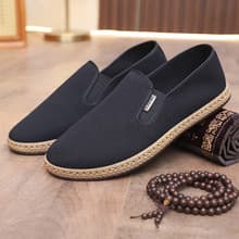 2025 Spring New Style Old Beijing Men's Cloth Shoes, Breathable, Lightweight Slip-on Casual Shoes, Non-slip Soft Sole, Elderly Shoes