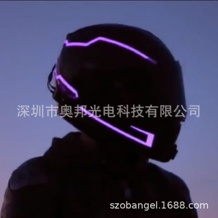 Night Riding Safety Warning Helmet Cold Light Sticker EL Glow Strip Motorcycle Riding Equipment Modification Accessory