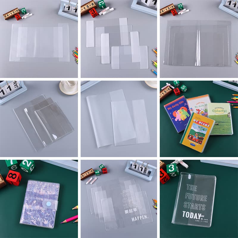 Manufacturer customized transparent PVC book cover EVA book cover TPU book jacket frosted notebook protective cover colorful PE rubber sleeve