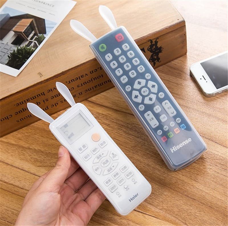 New Rabbit-themed Transparent Silicone Remote Control Protector Cover for Air Conditioners and TVs with Glow-in-the-Dark Effect and Dust Protection