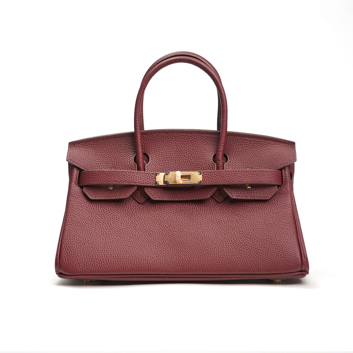 Genuine Leather 2025 Spring/Summer New Top Layer Cowhide Handheld Horizontal Birkin Bag Women's Cowhide High-End Shoulder Handbag