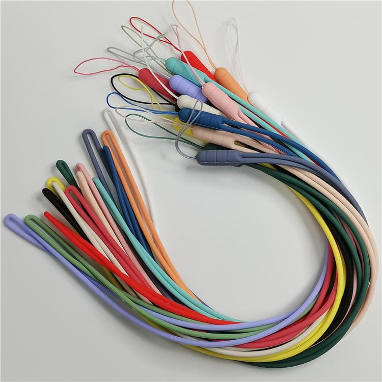 Liquid Silicone Lanyard Adjustable Long Silicone Breast Lanyard Certificate Brand Hanging Neck Elastic Mobile Phone Lanyard