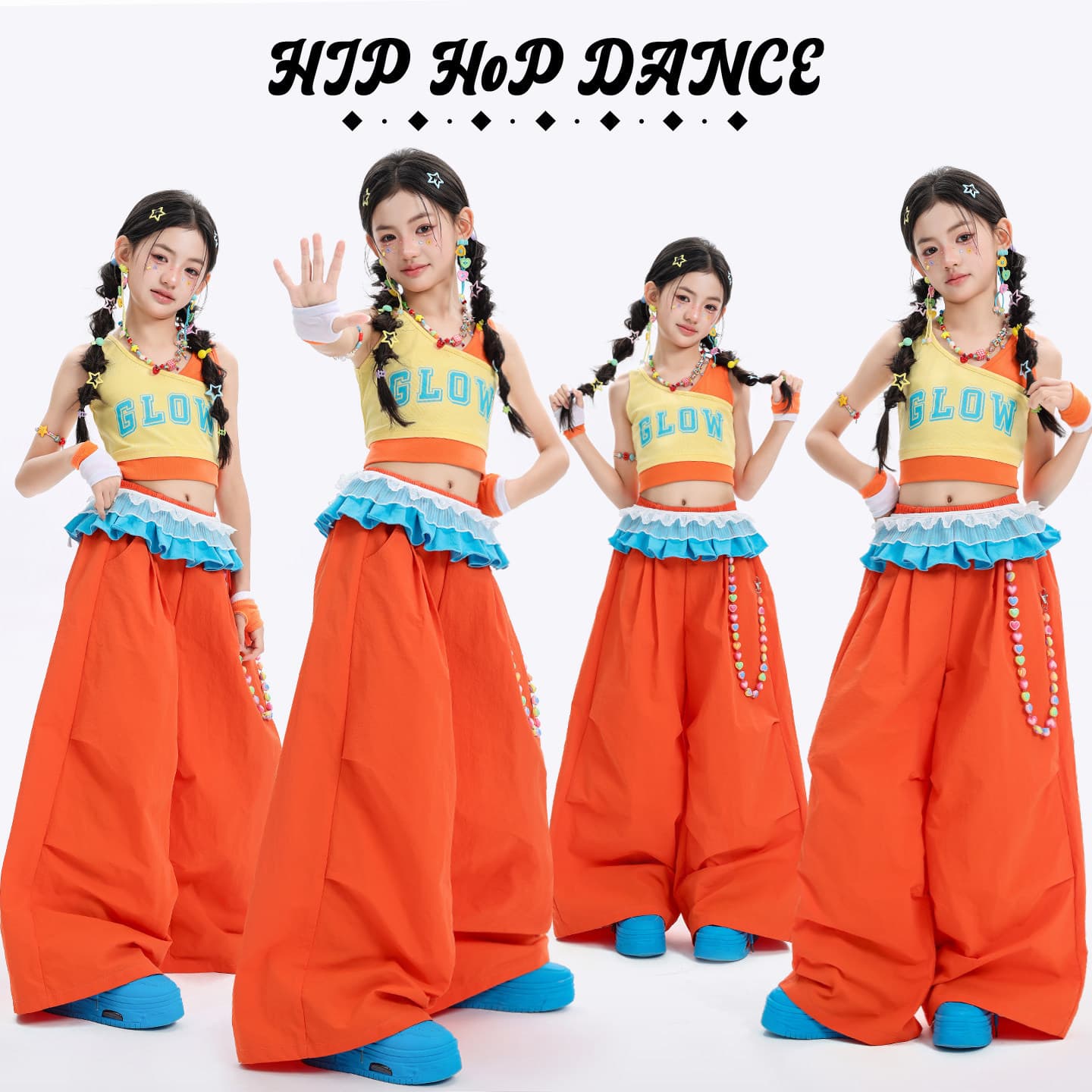 Jazz Dance Girls Clothing Hip Hop Kids Jazz Dopamine Dance Performance Trendy Fashionable Girl Runway Suit