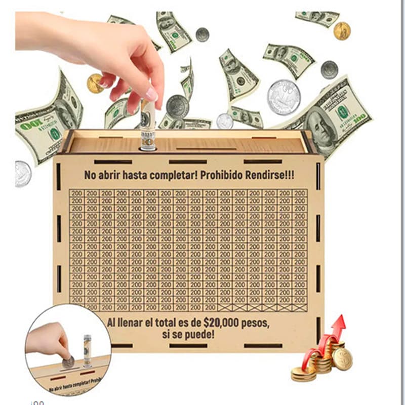 Spot Wooden Challenge Coin Piggy Bank Children's Piggy Bank Mexican Peso Coin Wooden Piggy Bank Crafts