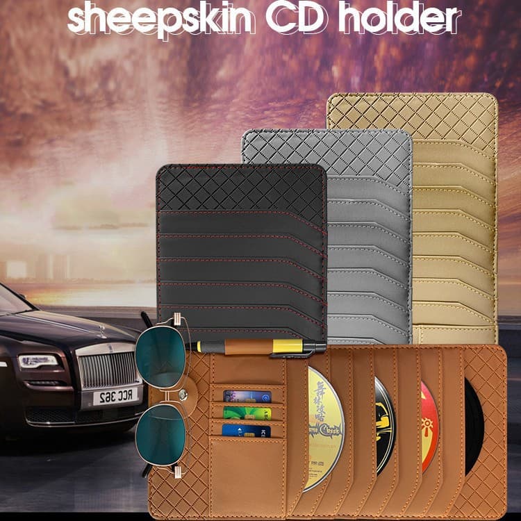 Car CD Clip Sun Visor Cover, Multi-purpose Vehicle CD/DVD Storage Bag, Automotive Accessory