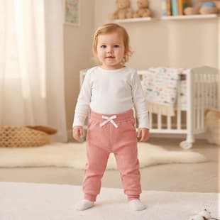 Factory Direct Children's Casual Knit Pants Autumn/Winter 0-3 Years Baby Girl Pink Sports Pants Toddler Pants In Stock