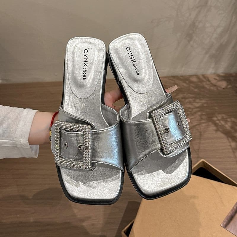 Gorgeous French-Style Thick-Soled Wedge Sandals for Women, Suitable for Outdoor Wear, New Summer 2026 Model, Perfect for Pairing with Dresses, Beach Vacation Slip-Ons
