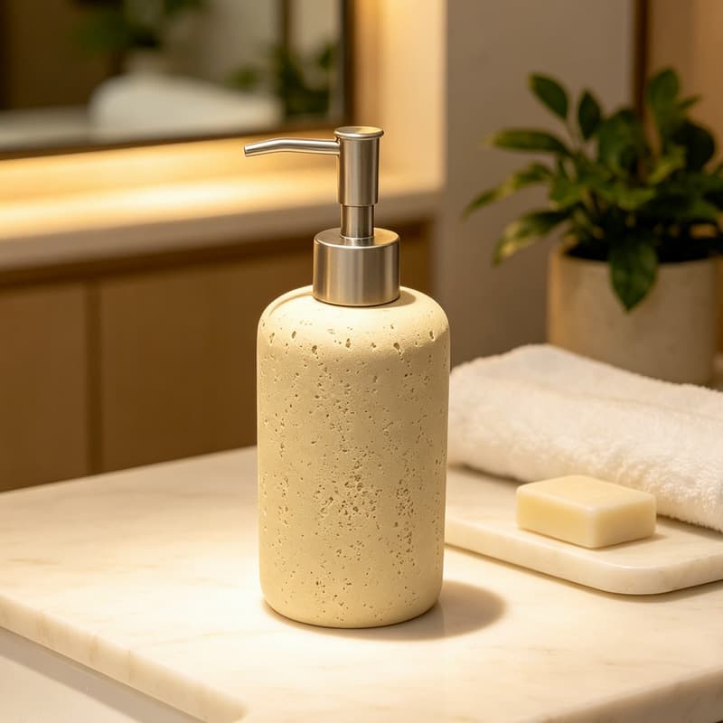 Wabi-sabi wind tunnel stone hand sanitizer bottle light luxury lotion press bottle internet celebrity hotel lotion bottle for home use