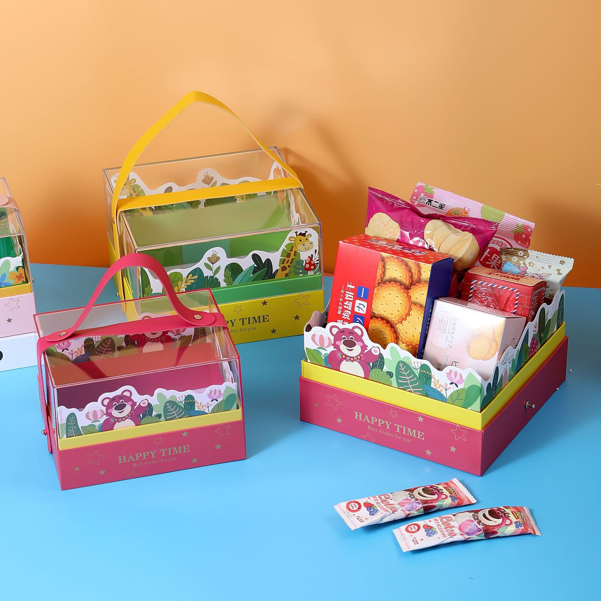 Baby Full Moon and First Birthday Party Favor Gift Box, 100-Day Banquet Birthday Gift Box, Snack Gift Packaging Box, Creative Gift Box