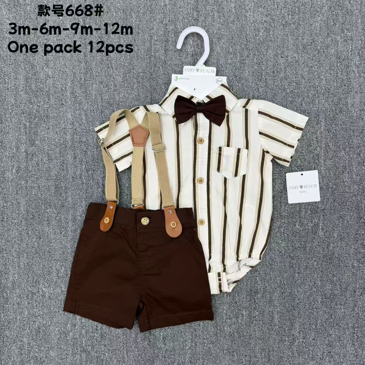 Baby Boy Bowtie Suspenders 2pcs Birthday Suit Baby Boy Formal Outfit