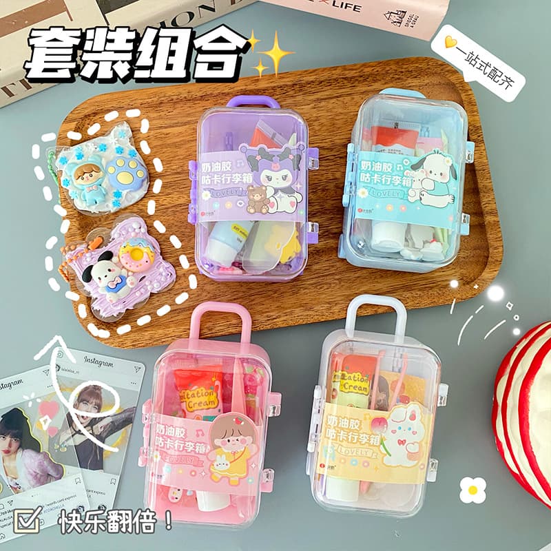 Cute Cartoon Creamy Guka DIY Handmade Stress Relief Toy Set Luggage Sticker for Students Lovely Guka Plate Decal Pack