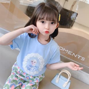 2026 Summer New Children Cute Cartoon Elsa Princess Short Sleeve Top Versatile Fashionable Baby Girl Casual T-Shirt