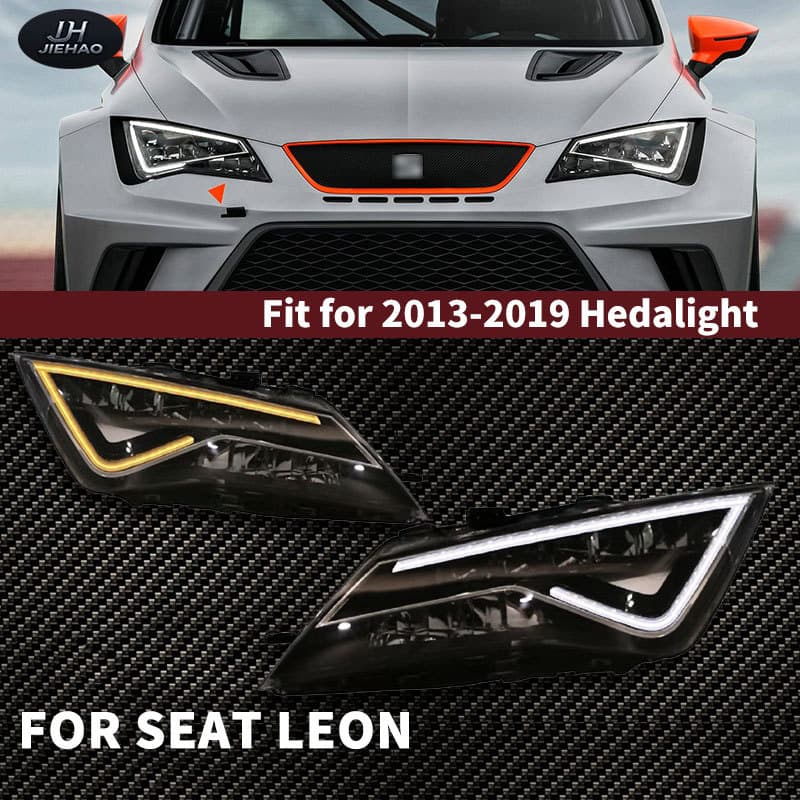 For Seat Leon low-spec to high-spec headlight assembly upgrade, daytime running light, front headlight upgrade to LED light source