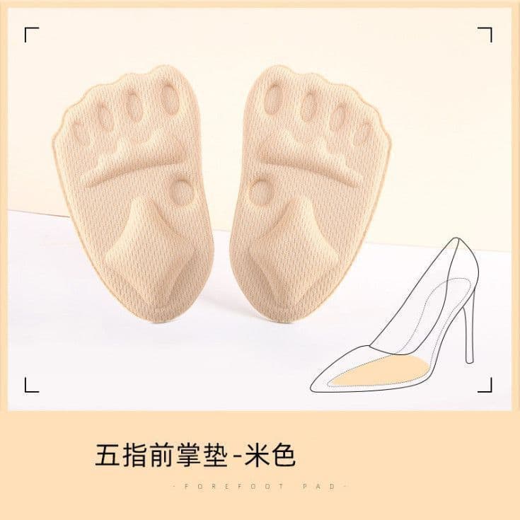 Forefoot Cushion for High Heels, Shoe Size Reducer, Pain Relief Pad, Toe Plug, Half Size Insole for Women
