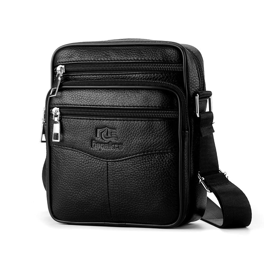 Men's vertical crossbody bag, genuine leather men's bag, fashionable and high-end small shoulder bag, men's bag, cowhide shoulder bag, men's bag