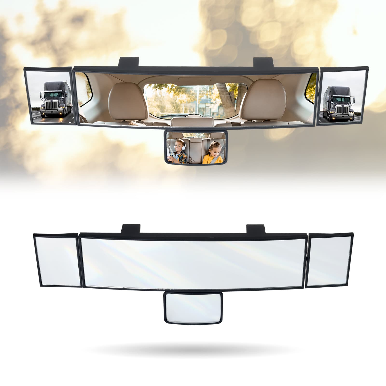 Car Wide Angle Rear View Mirror, Blind Spot and Baby View 2-in-1