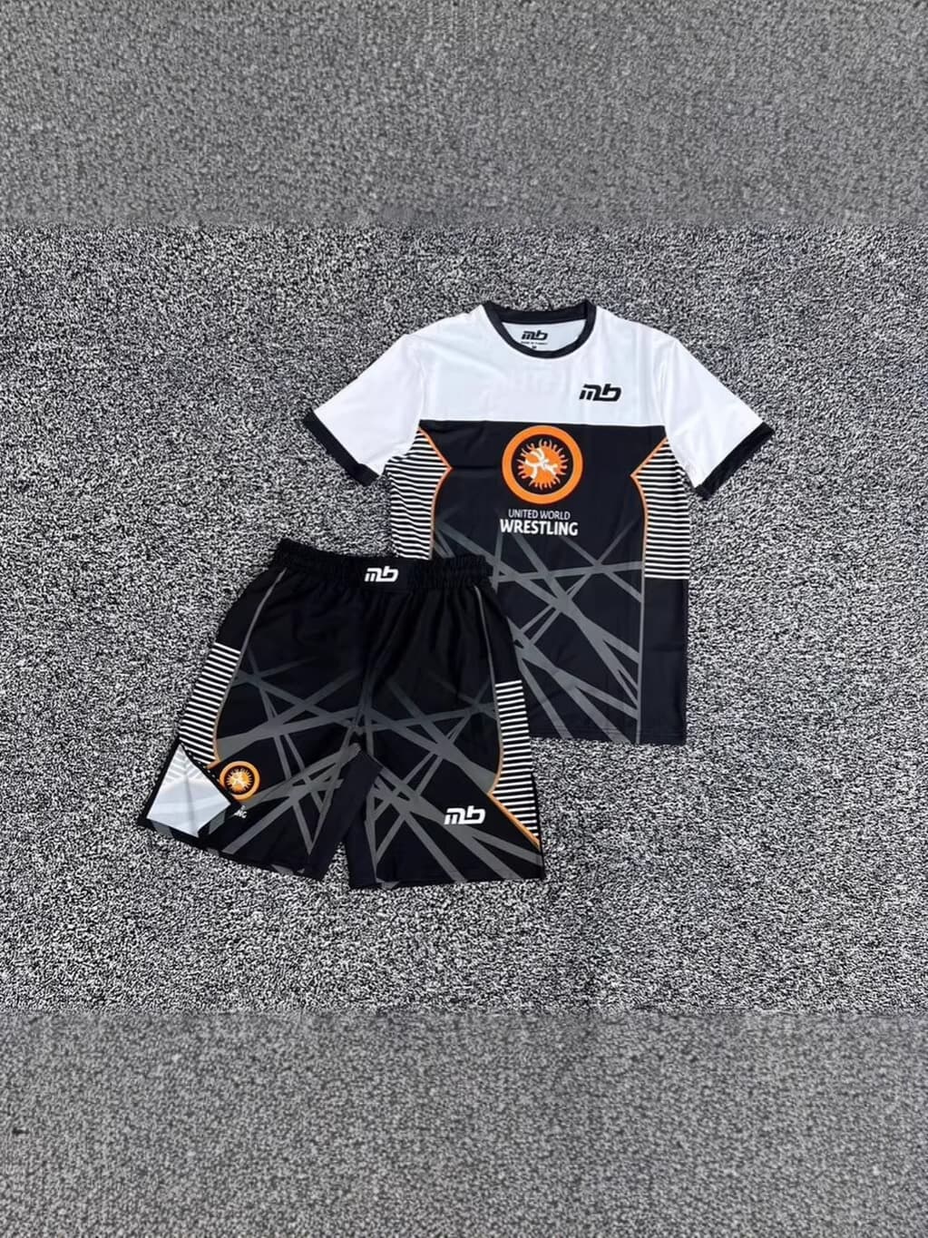 AliExpress Cross-Border New Wrestling Ethnic Custom Sports Short Sleeve T-Shirt Set Stock Sports Casual