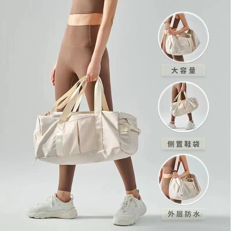LULU Yoga Bag with Wet and Dry Separation, Women's Swimming Gym Bag, Luggage Storage Bag, Large Capacity Travel Bag
