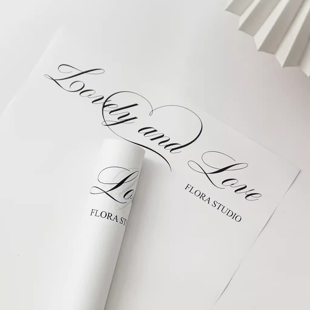 Changyi Wholesale Minimalist Trendy English Letter Flower Bouquet Wrapping Paper White Kraft Paper Floral Material Wholesale
