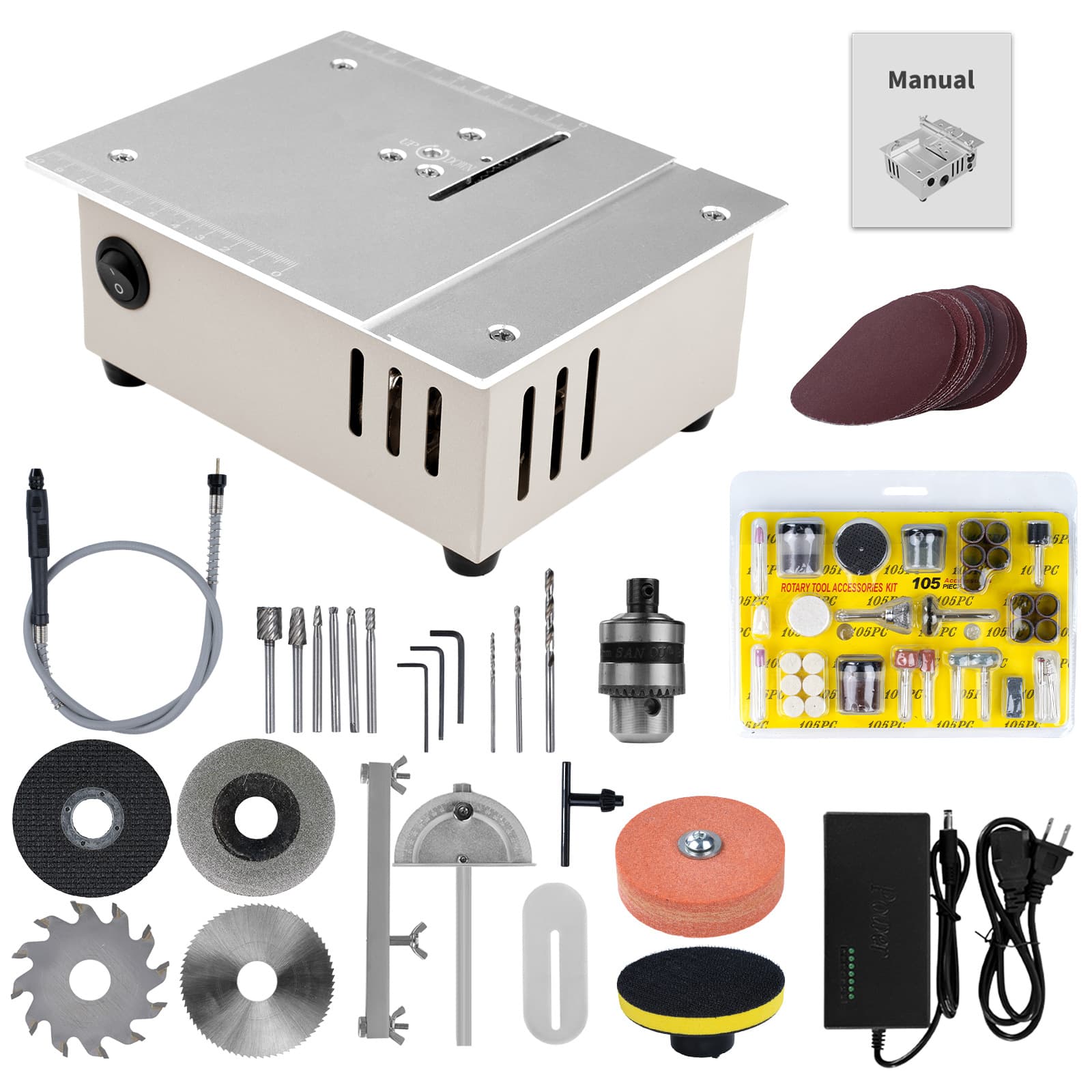 Dual Motor Micro Small Table Saw DIY Woodworking Acrylic PVC Electric Saw Polishing Precision Model Saw Small Cutter
