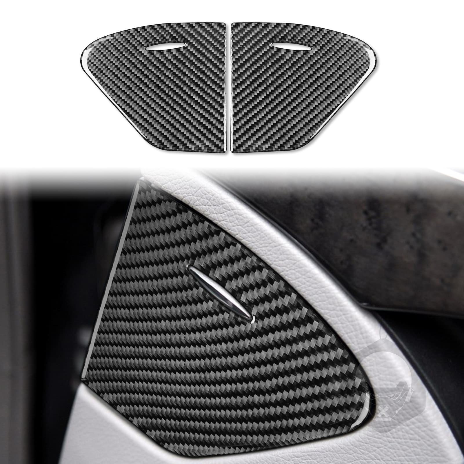 Carbon Fiber Car Interior Modification Rear Door Ashtray Panel for 2003-2009 Mercedes-Benz E-Class W211